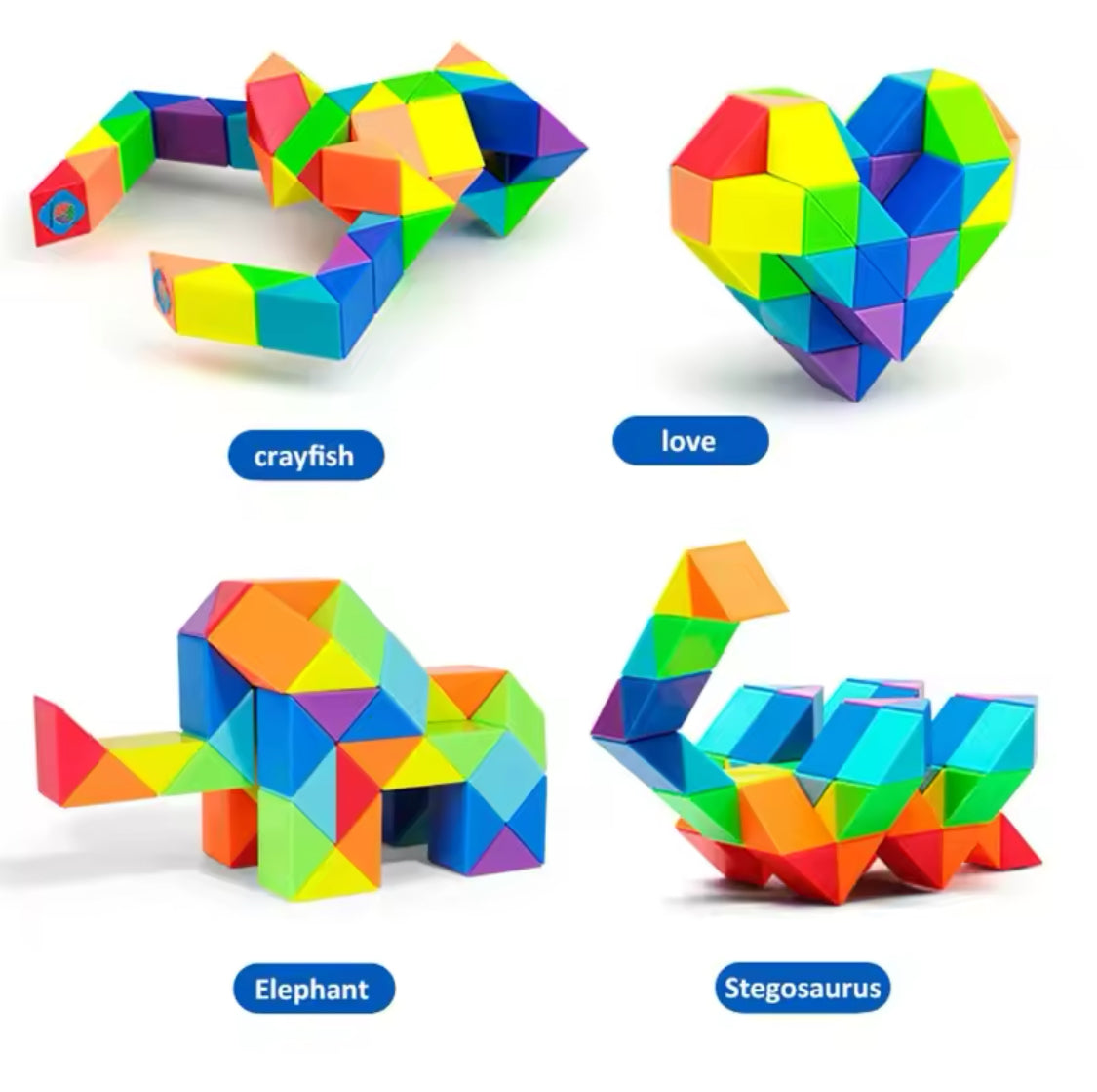 Creative Puzzle Fidget Toys, Magic Cube Puzzle, 3D Kids Puzzle, Folding Magic Puzzle, Colorful Magic Cube Puzzle