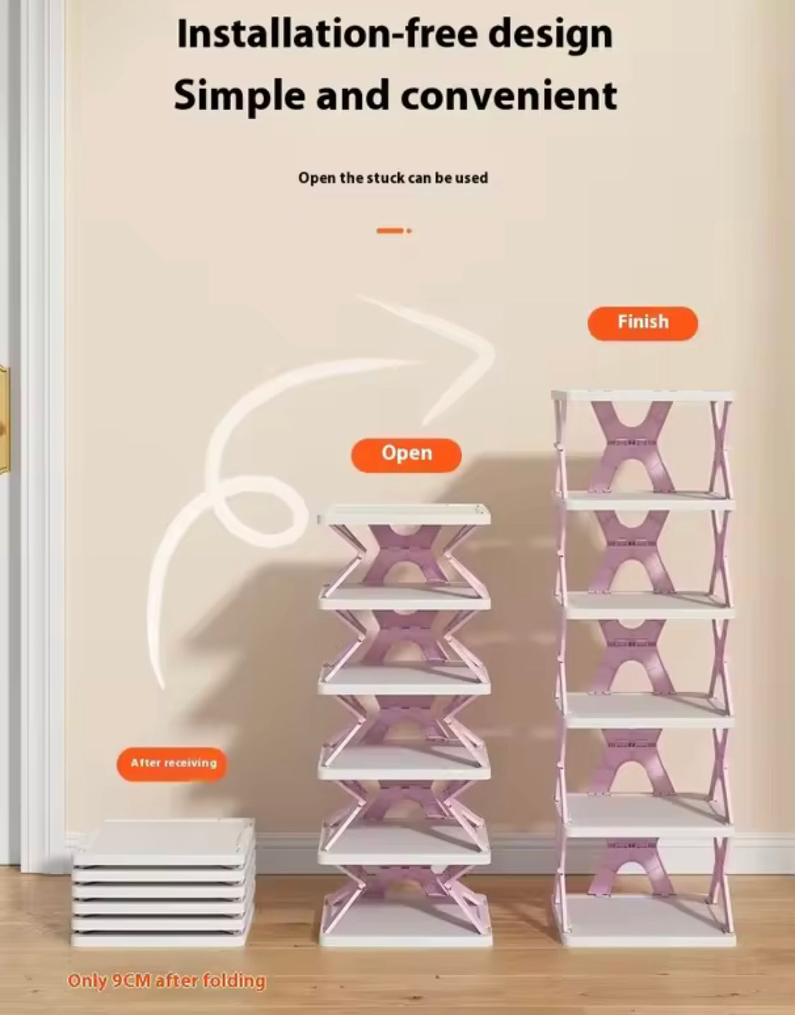 Foldable Shoe Rack Portable Plastic Portable Folding Shoe Rack, Multi Layer Foldable Storage Rack ...