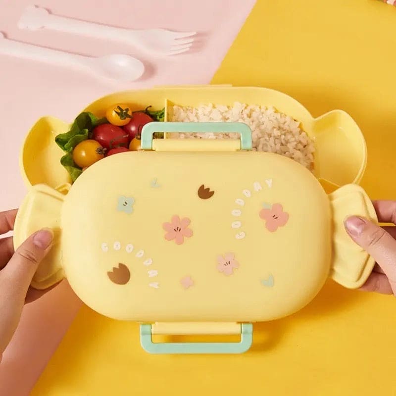 Candy Shaped Lunch Box, 2 Compartment Cute Lunch Container, Food Grade Plastic Lunch Box, Portable Hermetic Bento Box