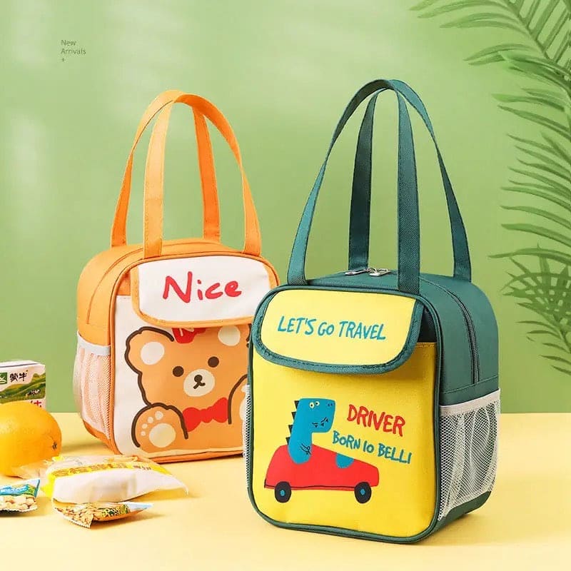 Kindergarten Lunch Bag, Cartoon Insulated Lunch Bag, Multipurpose Cute Aesthetic Pouch, Picnic Travel Breakfast Thermal Food Bag, Portable Bento Meal Bag, Elementary School Lunch Bag, Waterproof Oxford Cloth Thermal Bag