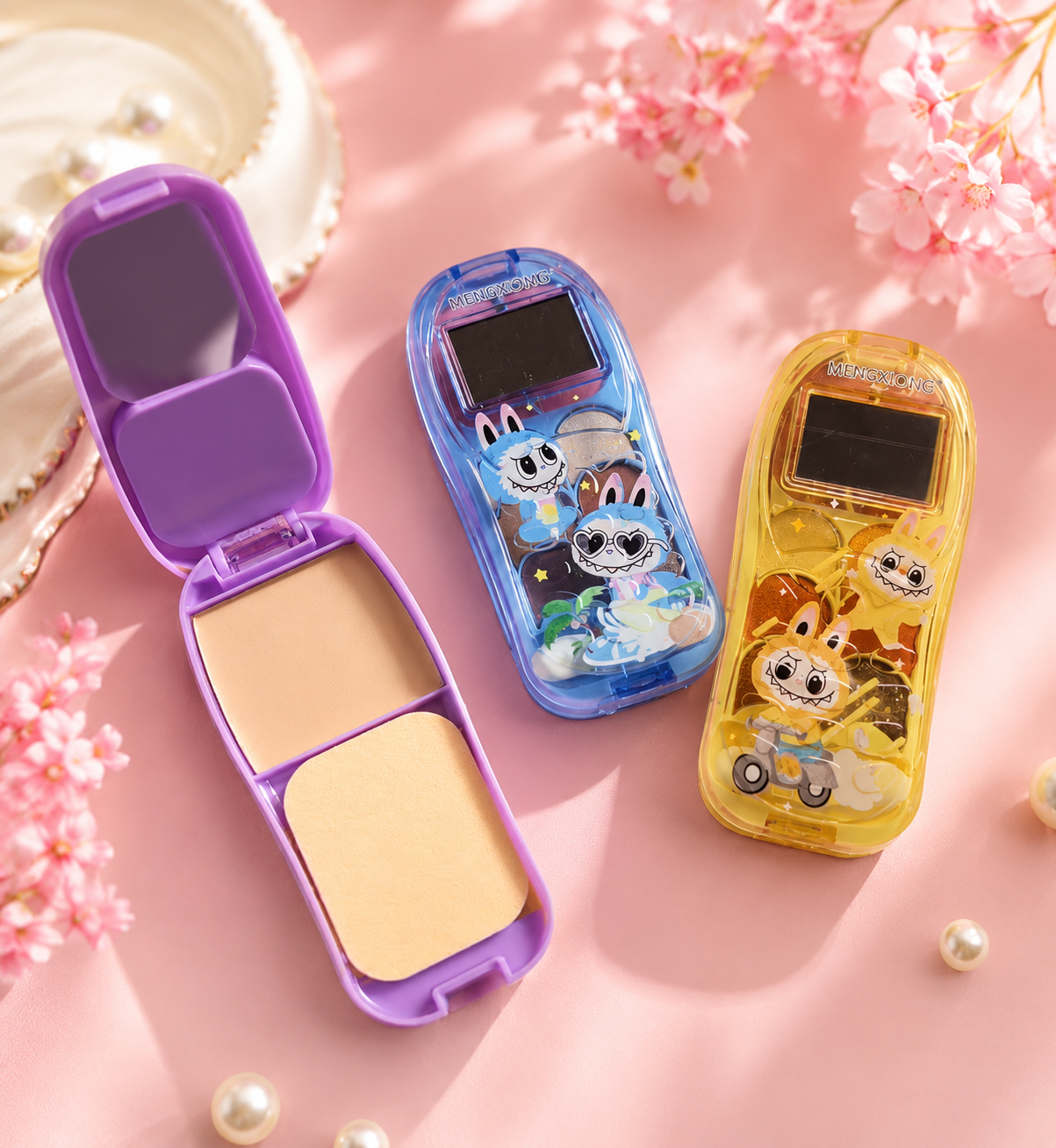 Cute Flip Phone Makeup Kit, Mini Makeup Phone Palette, Glam Phone Beauty Kit, Sparkle Phone Beauty Kit