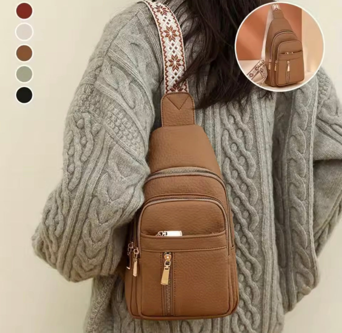 Casual Unisex PVC Crossbody Bag, Zipper Fancy Bag For Women, Fashionable Women Daily Use Bag