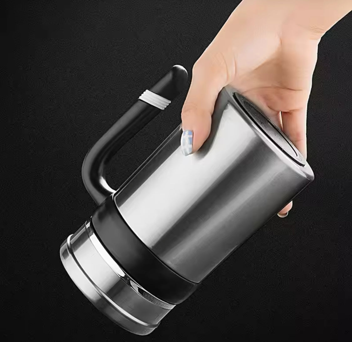 500ml Temperature Display Coffee Thermos, Stainless Steel Vacuum Flask Coffee Mug With Handle, Double Thickened Coffee Mug