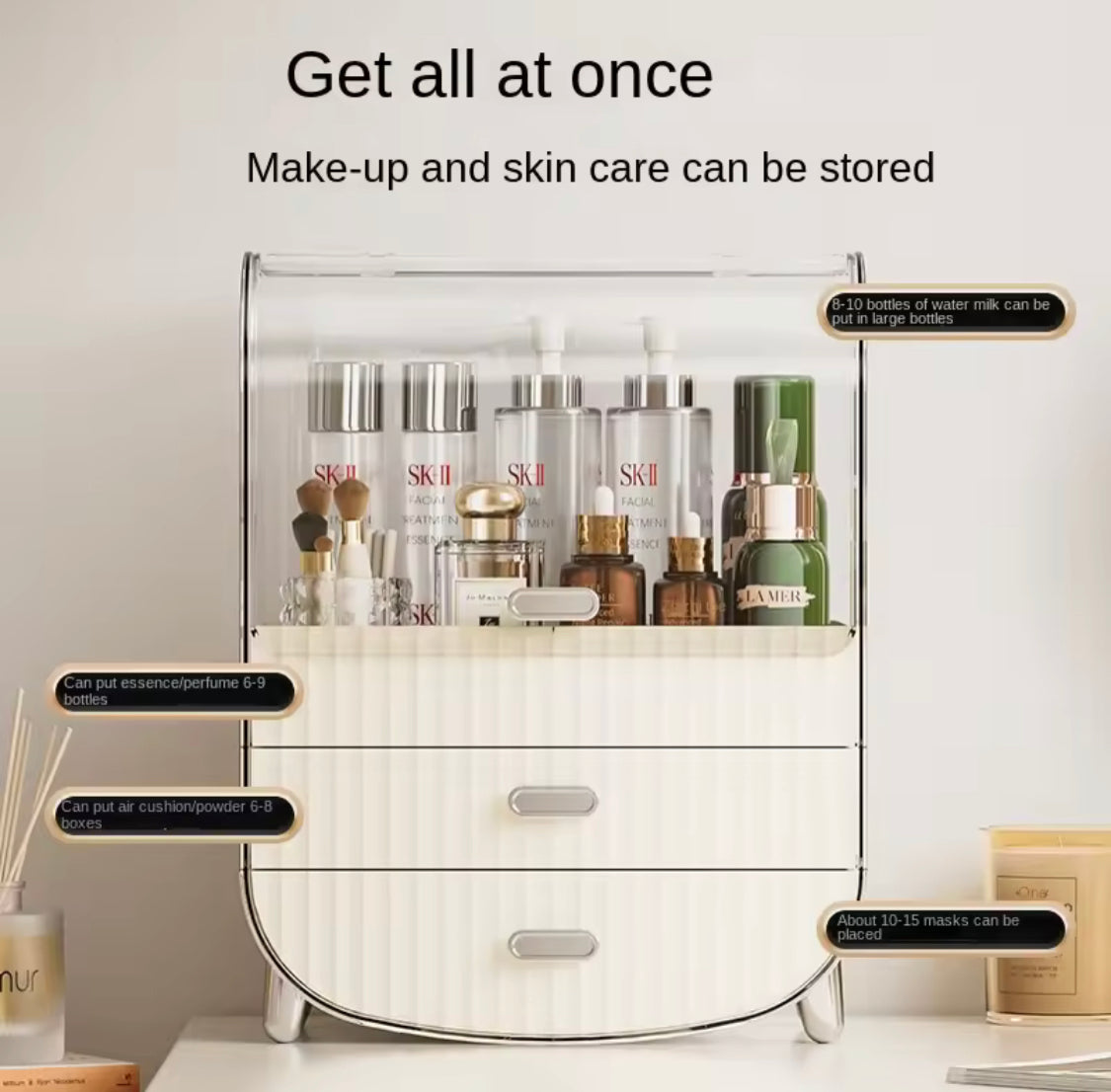 Nordic Cosmetics Storage Organizer, Drawer Type Dresser Shelf, Lipstick And Jewellery Drawer Storage Box