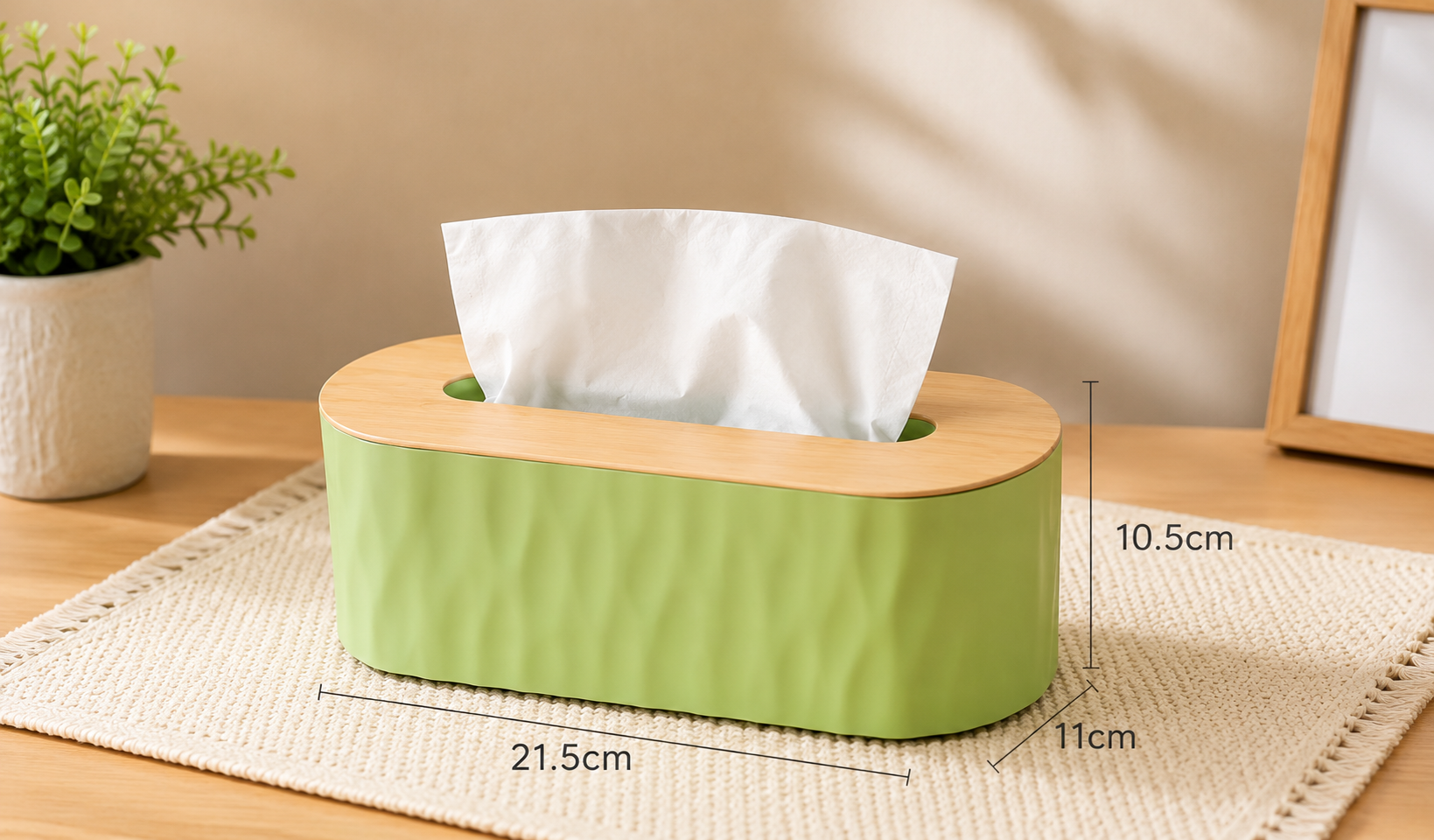 Luxury Tissue Box With Wooden Lid, Oval Tissue Box Holder, Modern Tissue Box Cover, Tabletop Tissue Holder