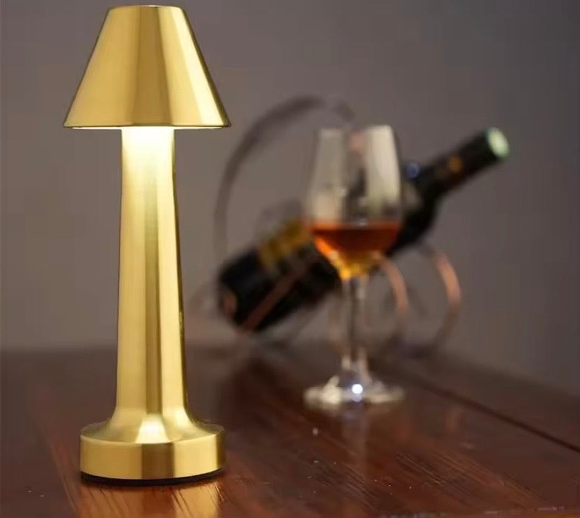 Rechargeable Touch Metal Table Lamp, 3 Colors Creative Ambient Lights, Room Decor LED Night Light