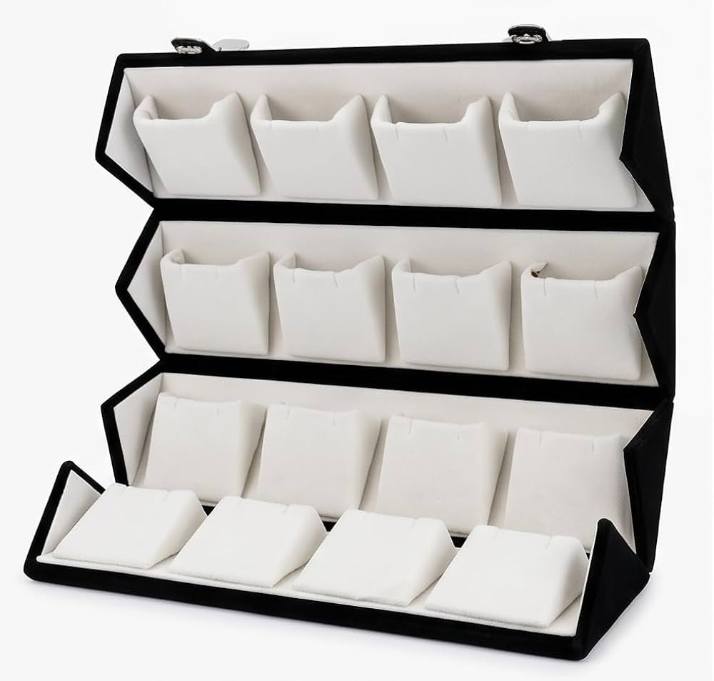 Foldable Earring Organiser Box, Portable Jewellery Display Storage, Large Capacity Necklace And Jewellery Organizer, Elegant Velvet Jewellery Storage Case