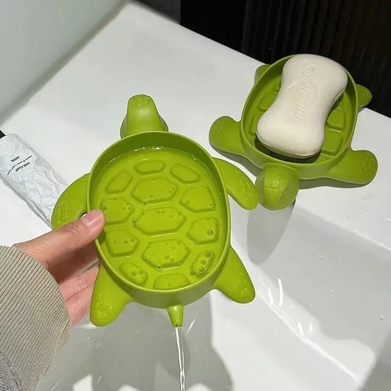 Cute Turtle Draining Soap Holder, Bathroom Shower Soap Holder, Sponge Storage Plate Tray, Sea Turtle Soap Holder Dish, Non Slip Shower Soap Box, Simple Wash Table Cartoon Turtle Soap Box, Virgin Plastic Soap Stand