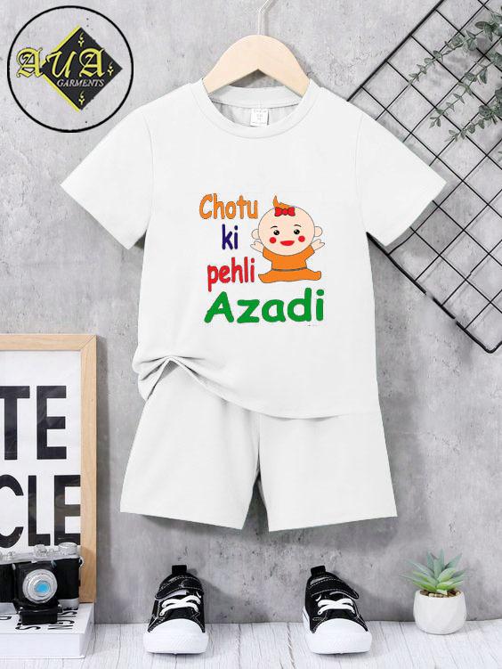 Baba & Baby 14 August Kids Suit, Happy Independence Day Dress For Kids, Childern Celebration Track Suit