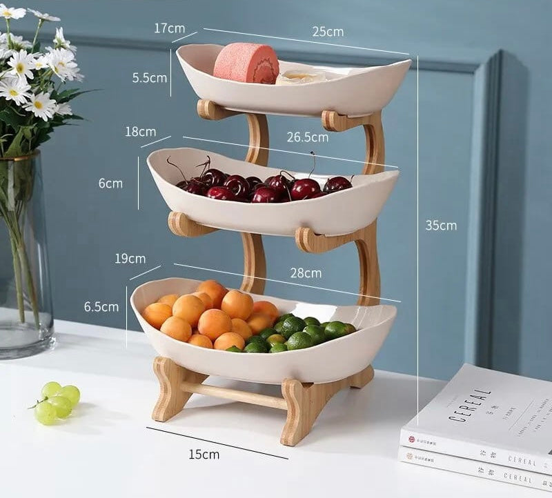 Multi Layer European Style Fruit Tray, Creative Colorful Glass Plate, Home Ocean Shell Fruit Plate