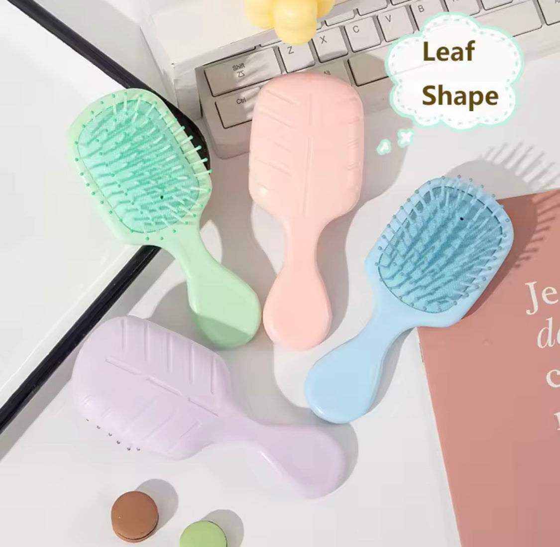 Flexible Soft Ball Tip Bristle Hair Comb, Macaron Color Air Cushion Comb, Portable Mini Hair Brush, Mini Massage Hair Brush