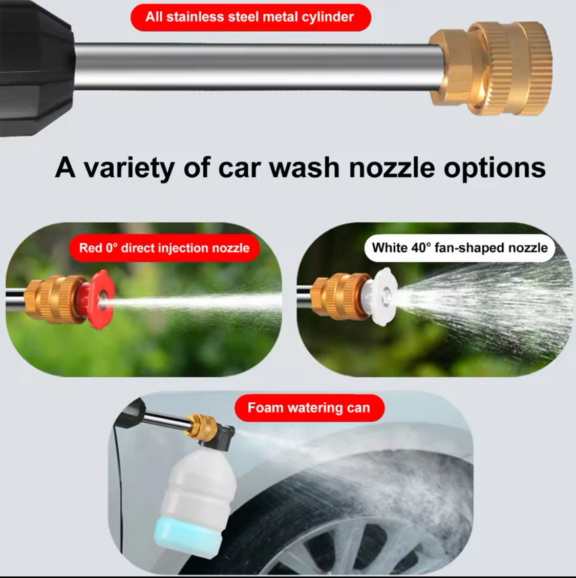 Portable High Pressure Car Washing Gun, Rechargeable Foam Machine Water Gun, Electric Cordless Pressure Spray Water Gun