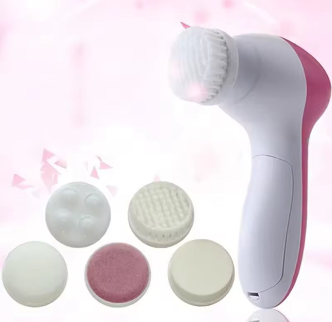 5 In 1 Multifunctional Face Cleansing Brush, Battery Powered Facial Cleaner,  Skin Care Massager, Facial Cleanser Tools