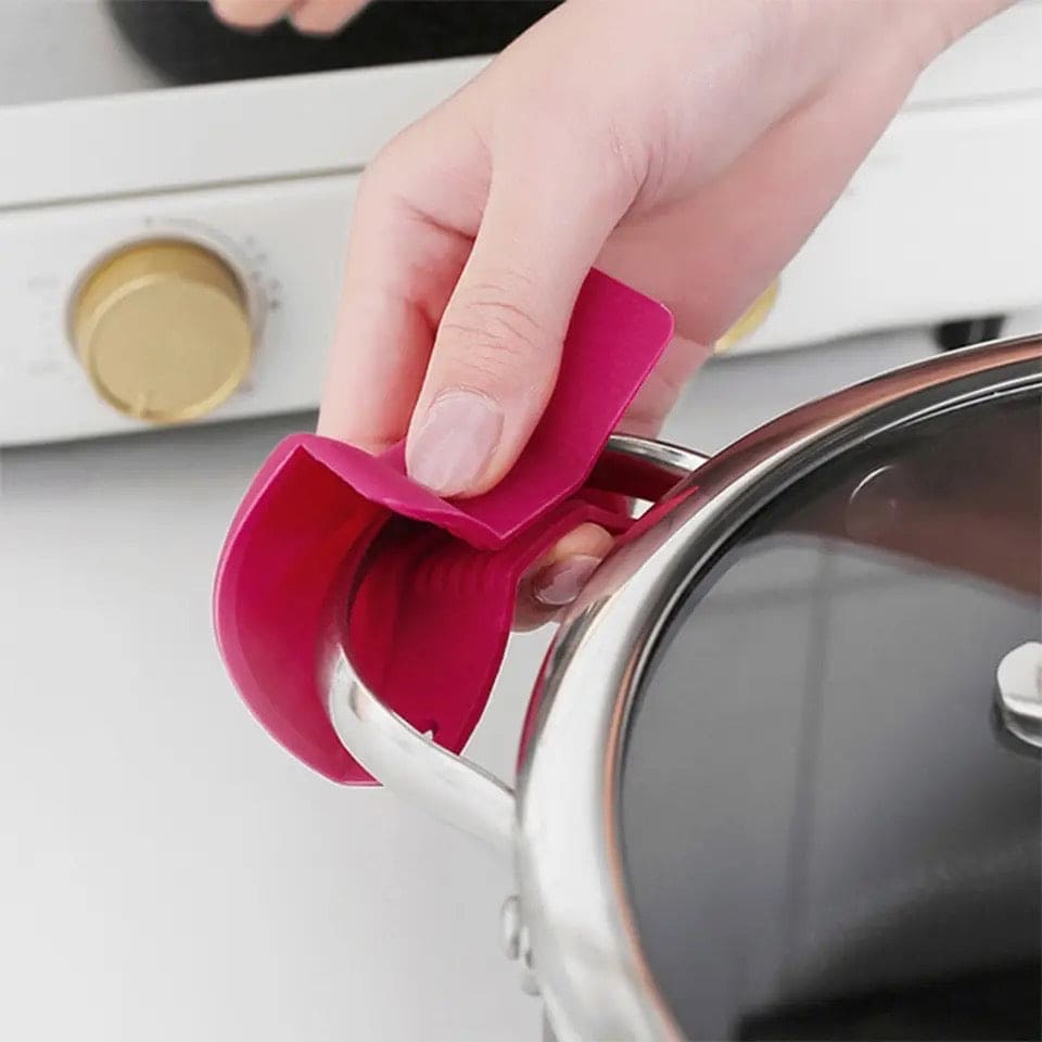 Set Of 2 Elegant Bow Tie Pot Gripper, Bowknot Handle Pot Ear Clip, Cooking Oven Glove, Mini Oven Mitt, Finger Guard Pot Holder, Bow Tie Silicone Heat Insulator Clip, Heat Insulator Finger Guard, Silicone Pinch Holder