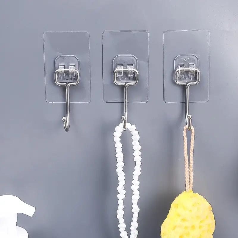 Rotatable Sticky Hanger, Transparent Wall Hooks, Strong Self Adhesive Anti-slip Hook, Punch Free No Trace Storage Hangers For Home Kitchen Bathroom, Multipurpose Wall Hanger, Load Bearing Sticky Hooks