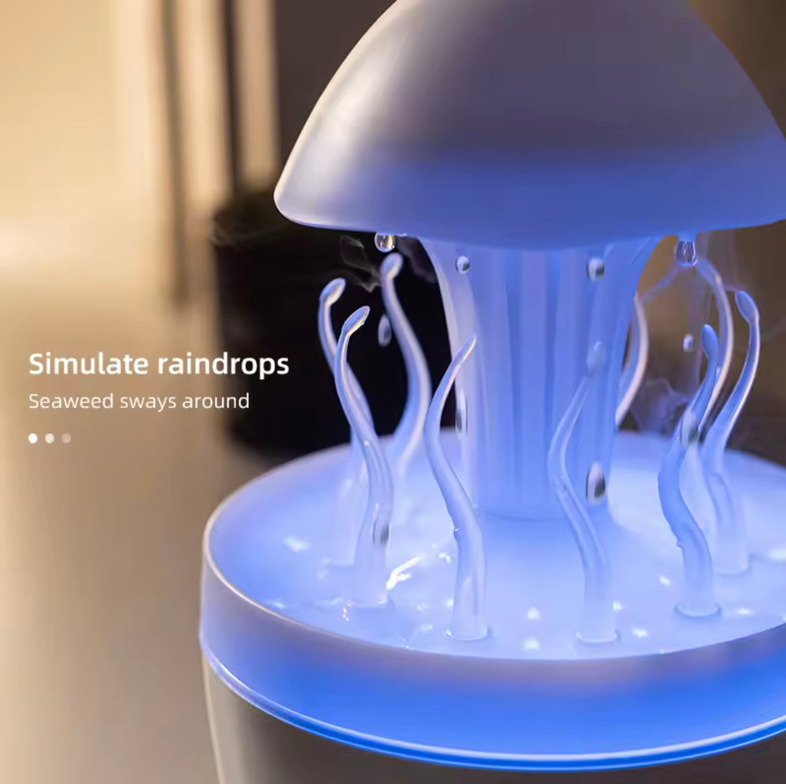Rotating Raindrop Jellyfish Humidifier, Humidifier With Raindrops Mist, Aromatherapy Swing Jellyfish Humidifier