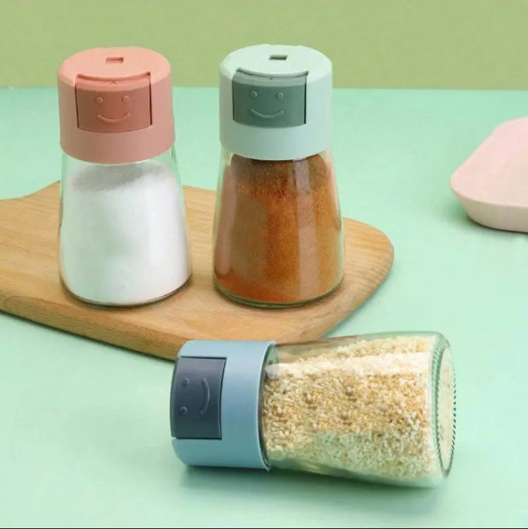 Transparent Seasoning Jar Set, Kitchen Salt Sugar Shaker, Measuring Seasoning Bottle