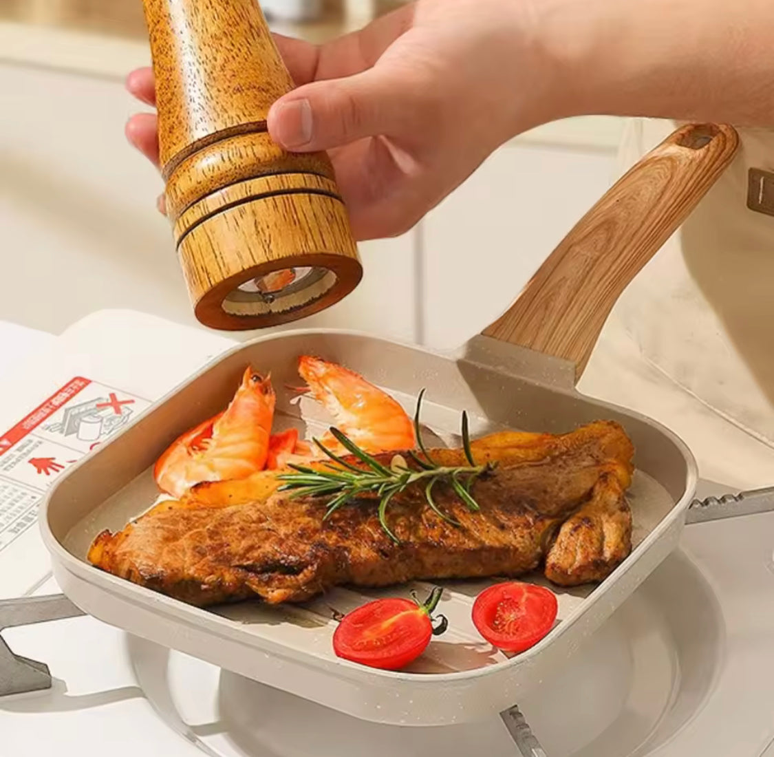 Nonstick Square Frying Pan With  Handle, Non Stick Frying Pan, Household Breakfast Maker Pan