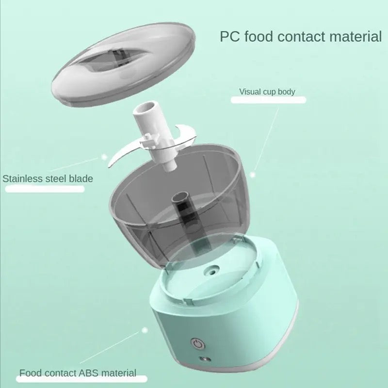 Mini Meat Grinder, Mini Electric Mixer, Multipurpose Food Processor, Anti Slip Food Mincing Machine, Wireless Portable Food Mixer, 300ml Rechargeable Kitchen Chopping Gadget