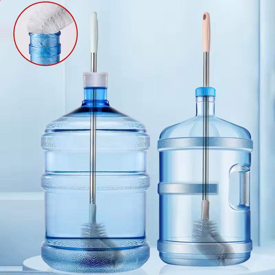 Water Dispenser Cleaning Brush, Household Bucket Washing Brush, Washing Brush With Stainless Steel Rod