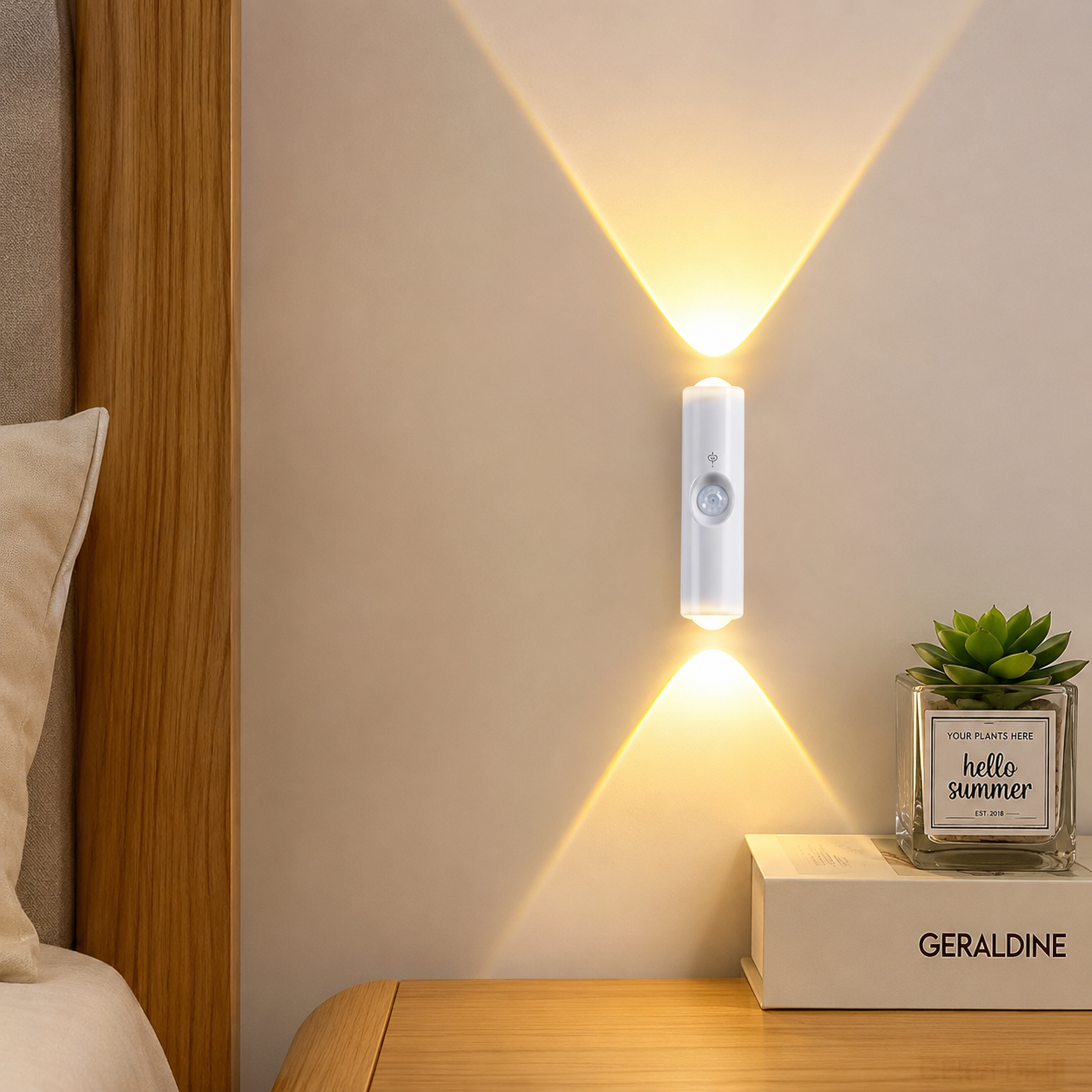 Double Head Motion Sensor RGB Ambient Light, Rechargeable Magnetic Wall Lamp, Sunset LED Night Lights, Smart Motion Sensor Night Light