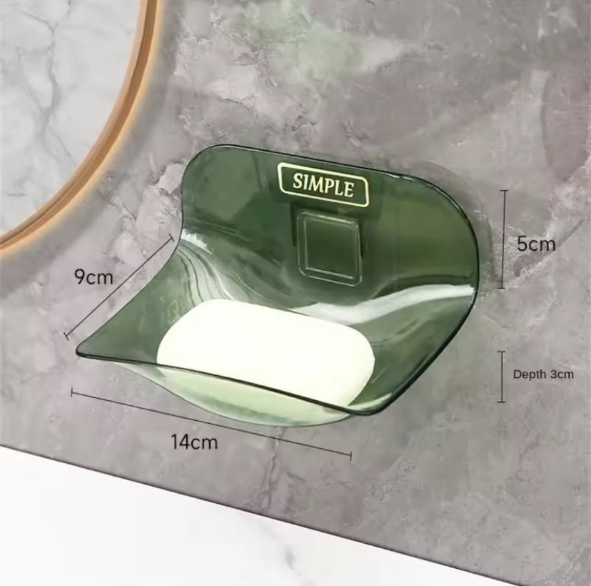 Universal Transparent Soap Dish, Self Adhesive Soap Rack, Wall Mounted Soap Holder, Soap Sponge Dish