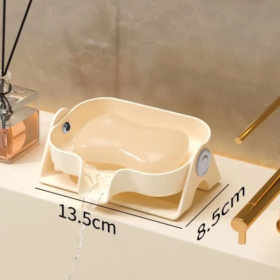 Shower Soap Holder, Adjustable Drain Soap Dish Holder, Self Emptying Soap Tray, Sink Waterfall Soap Dish, Self-draining Soap Saver Stand For Shower Bathroom Kitchen