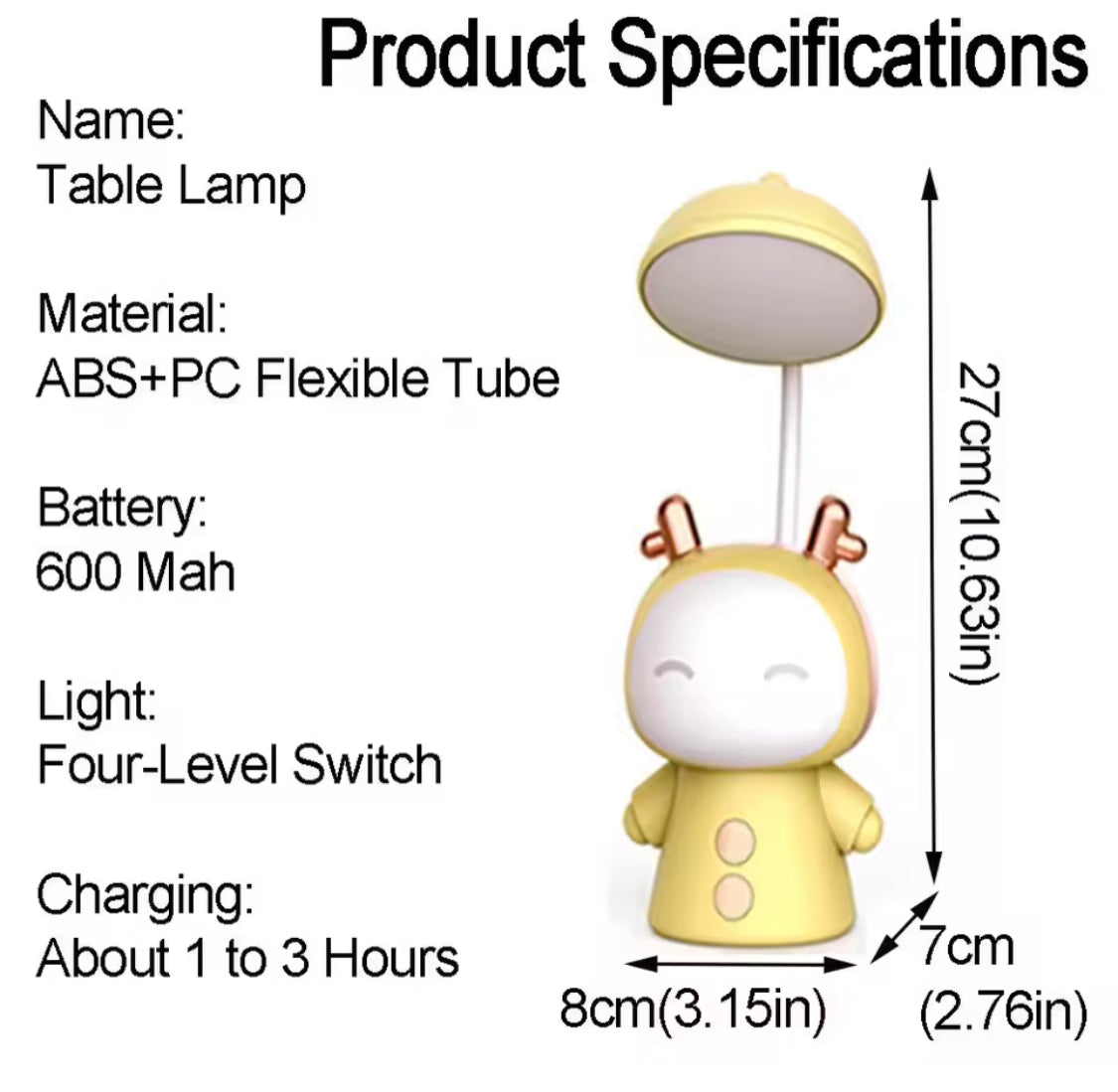 Rechargeable Dual Light Table Lamp, Flexible Cartoon LED Desk Lamp, Home Decor Desk Lamp