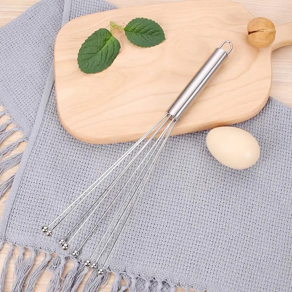 Steel Balls Egg Beater, Handheld Egg Beater, Manual Whisk Kitchen Baking Tools, Cooking Foamer Wisk Cook Blender