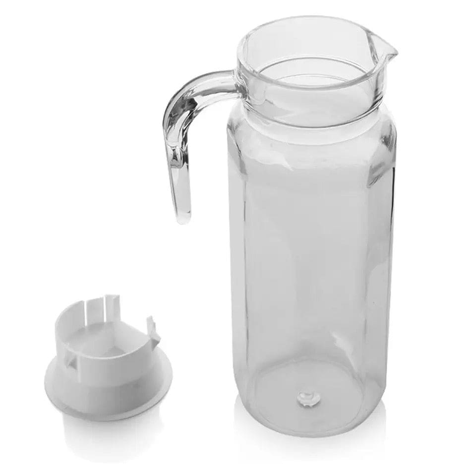 Strip Line Water Jug, 1100ml Beverage Pitcher With Lid, Acrylic Transparent Cold Water Jug, Dining Table Beverage Container, Large Capacity Water Container For Home