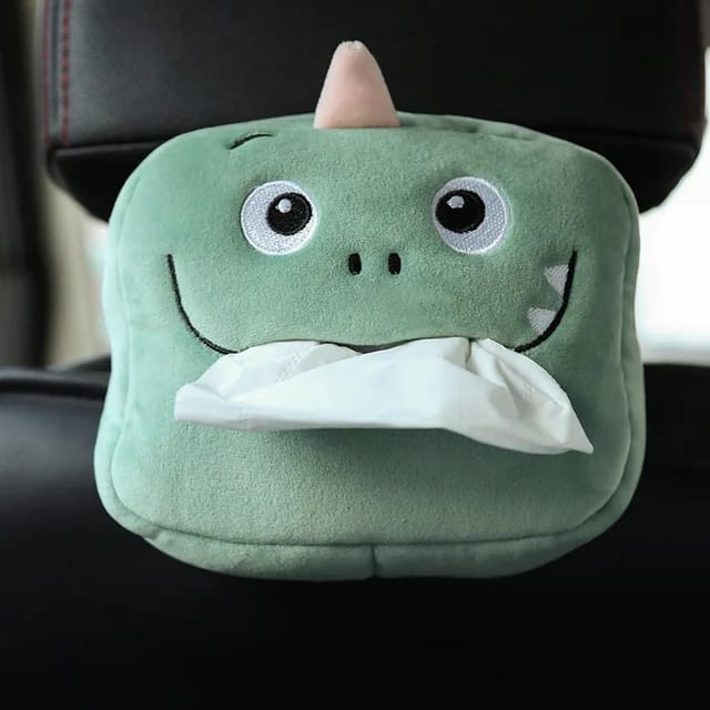 Cute Cartoon Car Napkin Case, Multifunctional Hanging Tissue Paper Box, Durable Cartoon Animal Design Tissue Holder