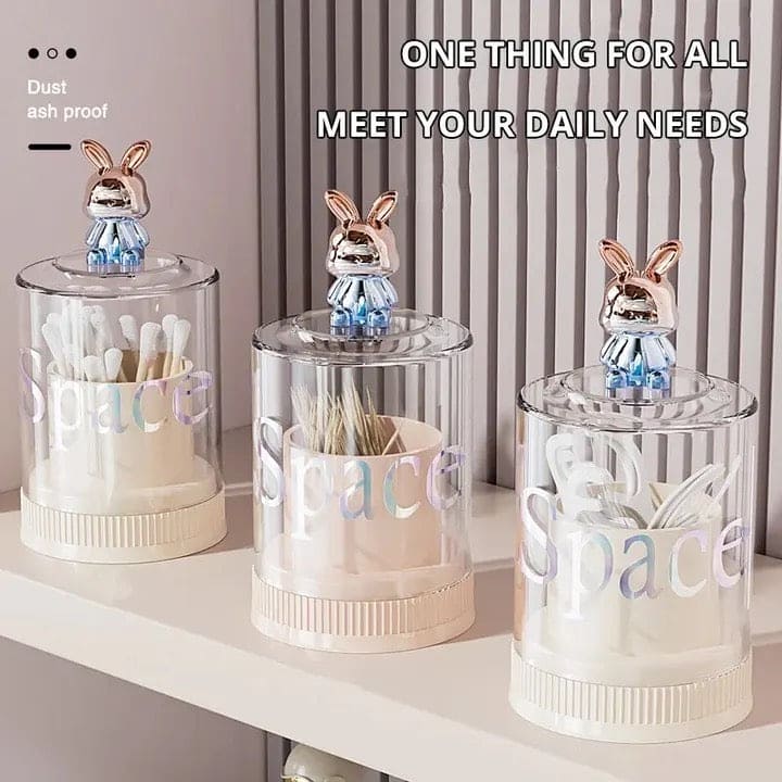 Rabbit Toothpick Box, Creative Multifunctional Toothpick Dispenser, Cute Cartoon Swab Cotton Holder With Lid, Swab Kitchen Dining Bar Toothpick Holder, Portable Rustproof Stand Toothpick Holder