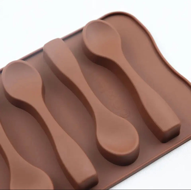 Spoon Shape Silicone Baking Mold, Chocolate Biscuit Ice Grid Mold, Non-Stick Cake Decorating Tool