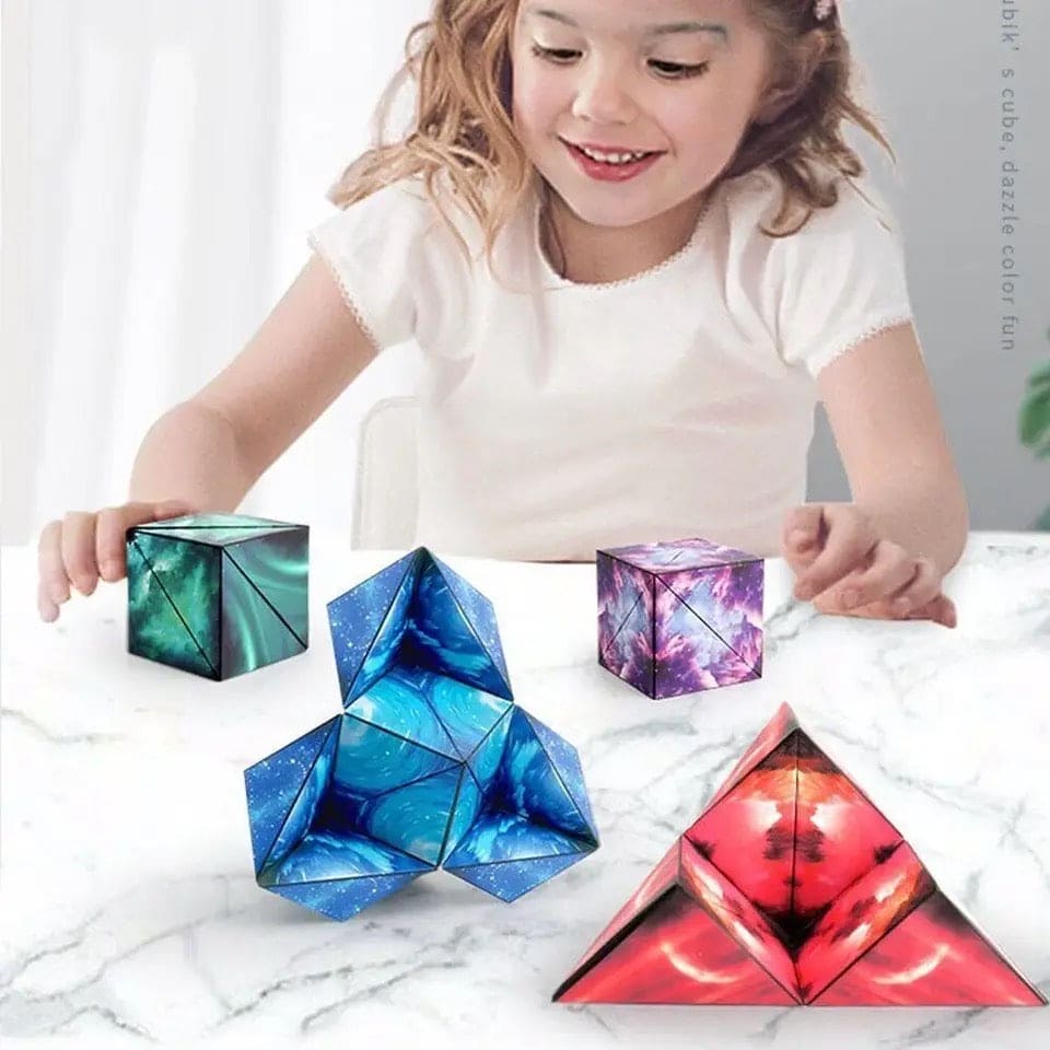 3D Shape Shifting Cube, Anti Stress Hand Flip Puzzle, Triple Dimensional Geometric Cube, Magnetic Puzzle Cube Toy, Professional Speed Variety Puzzle, Mind Thinking Learning Educational Toy, Face Changeable Magnetic Magic Block