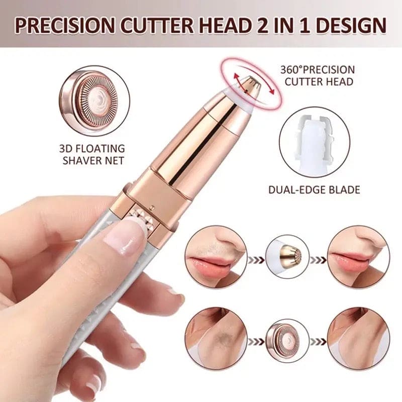 2 In 1 Facial Epilator, New Electric Eyebrow Trimmer, Portable Hair Remover, Painless Shaver for Women Bod, Facial Eyebrow Trimmer, USB Rechargeable Hair Shaving Device