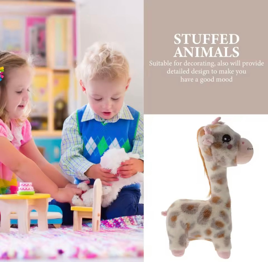 Giraffe Animal Kids Toy, Animal Plush Toddler Pillow, Giant Stuffed Children Toy