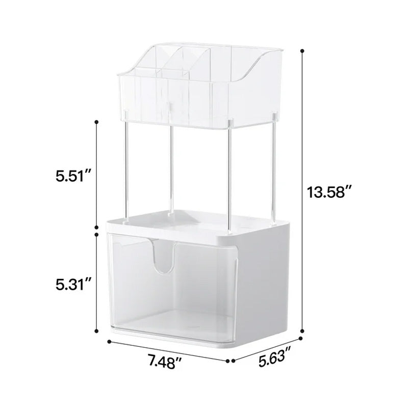 2 Layer Makeup Organizer Countertop, Skincare And Makeup Organizer, Bathroom Counter Organizer, Anti-Slip Dustproof Exquisite Vanity Organizer