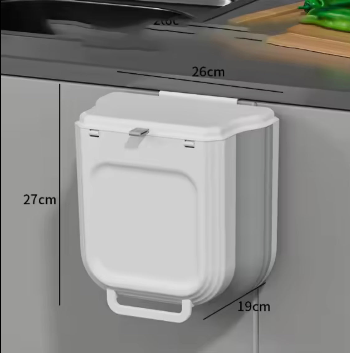 Smart Hanging Trash Bin, Compact Cabinet Garbage Bin, Smart Fold Kitchen Organizer Bin, FoldAway Kitchen Waste Bin
