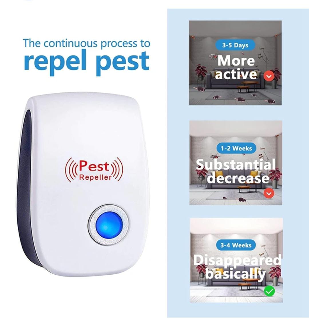 Electric Ultrasonic Pest Repeller, Anti-Mosquito Rodent Controller, Indoor Bug Cockroach Insect Killer Zapper