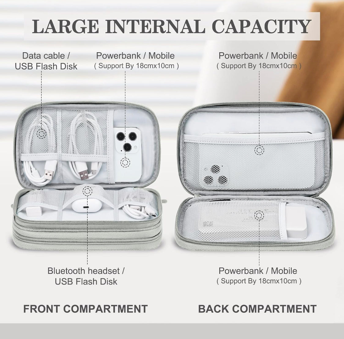 Double Layer Travel Cable Organizer Pouch, Waterproof Electronic Organizer Bag, Electronic Accessories Storage Bag