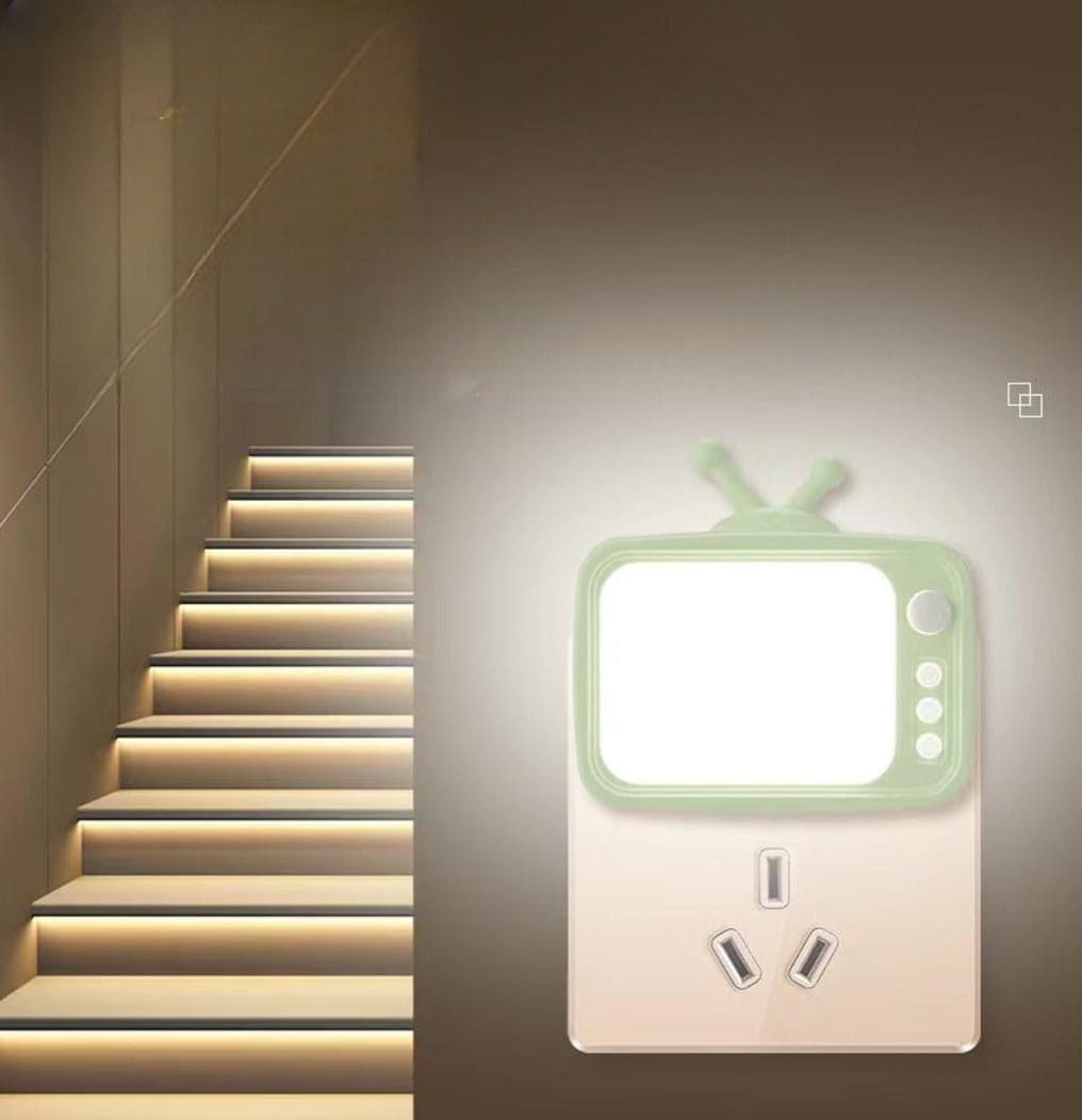TV Shape Night Light, Mini TV Plug In Led Night Light, 3 Modes Off Night Light Lamp, Plug-In Wall Lamp, Sensor Control Energy Saving Decorations Light