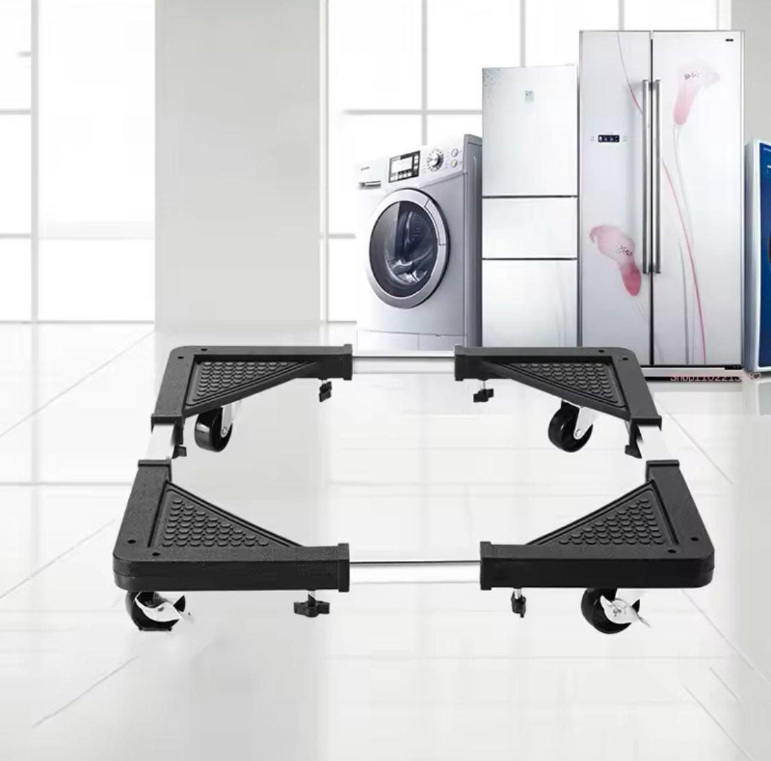 Multifunctional Movable Floor Trolley Stand, Washing Machine Fridge Stand, Adjustable Base Rack Stand With Universal Wheels