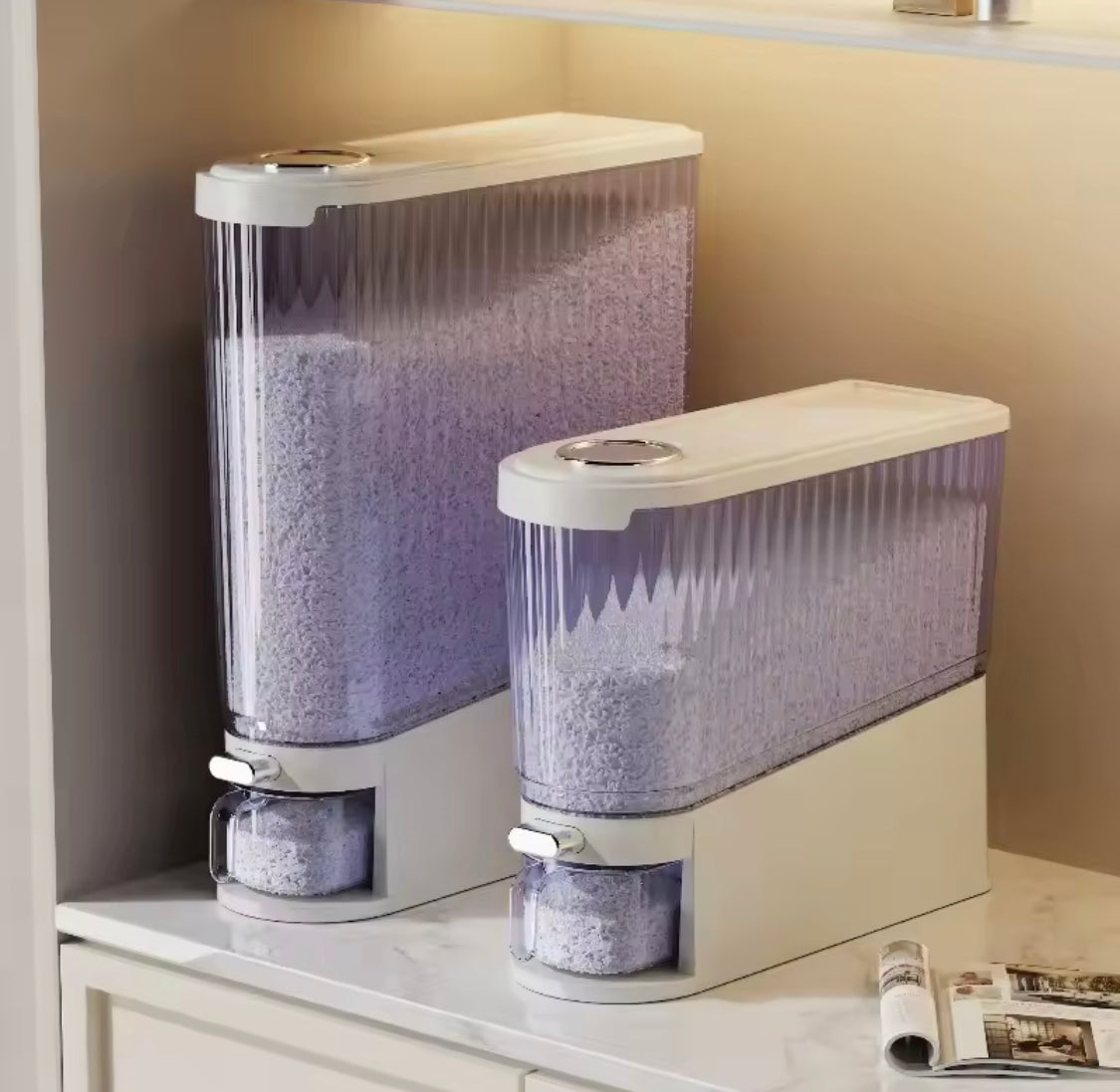 Transparent Narrow Rice Storage Container, Airtight Food Grade Rice Bin, Food Grade Rice Bucket