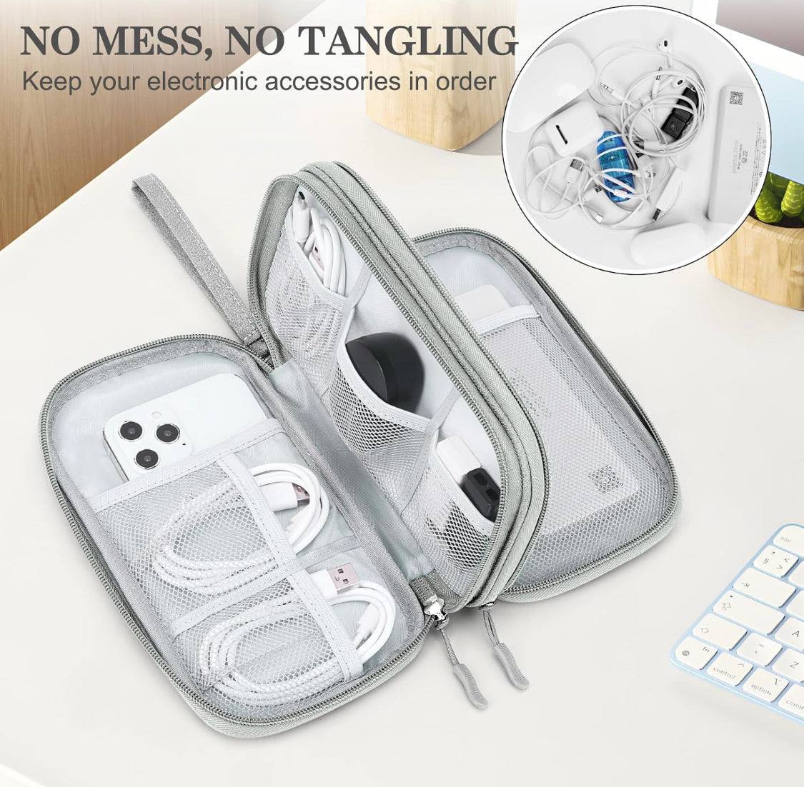 Double Layer Travel Cable Organizer Pouch, Waterproof Electronic Organizer Bag, Electronic Accessories Storage Bag