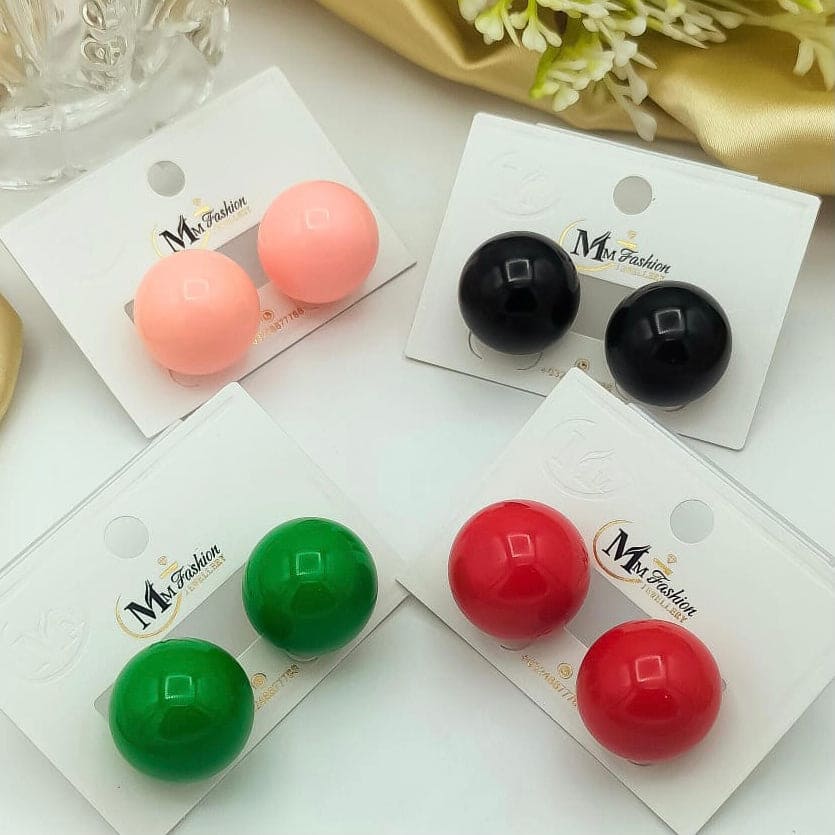 Round Ball Ear Studs, Elegant Style Round Female Ear Ornaments, Simple Resin Round Stud Earrings