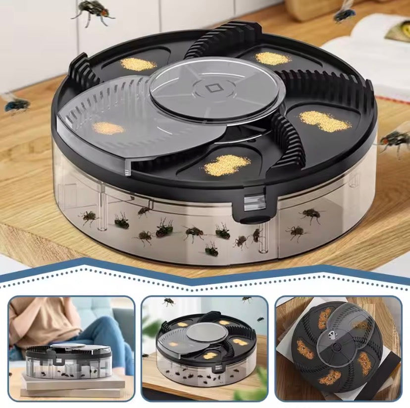 Electric Fly Trap Catcher, Automatic Quiet Insect Flycatcher, Removable Outdoor Garden Flytrap Trap Device