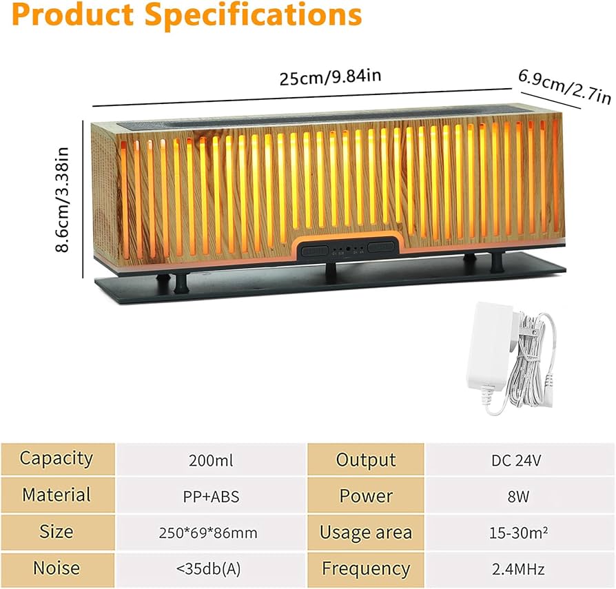 Flame Aromatherapy Humidifier, Aroma Diffuser With Flame Effect, Desktop 3D Flame Humidifier