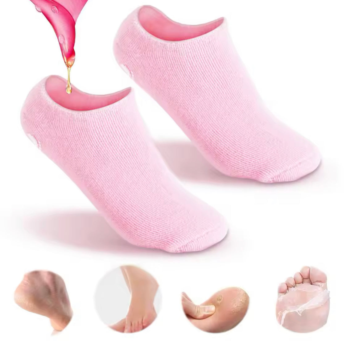 Foot Spa Gel Moisturising Anti Cracked Socks, Pain Relief Feet Care Protector, Full Length Silicone Foot Protector, Reusable Pedicure Silicone Sock