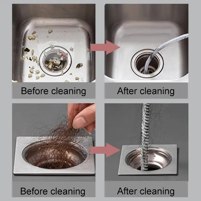 Pipe Hair Cather Brush, Long Handle Hair Sewer Sink Cleaning Brush, Flexible Clog Hole Remover Cleaning Tools, Bendable Sewer Toilet Washbasin Sink Cleaning Hook, Kitchen Bathroom Drain Cleaning Flexible Rod,