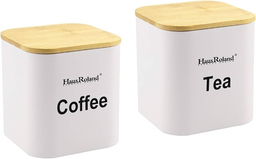 Wooden Bread Box And Tea Coffee Storage Set, Multipurpose Bread Storage Canister Set, Kitchen Bread Box Storage Set, Kitchen Counter Bread Box Organizer